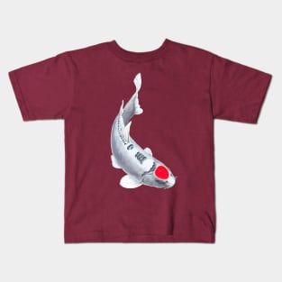 White Tancho Koi Fish Kids T-Shirt